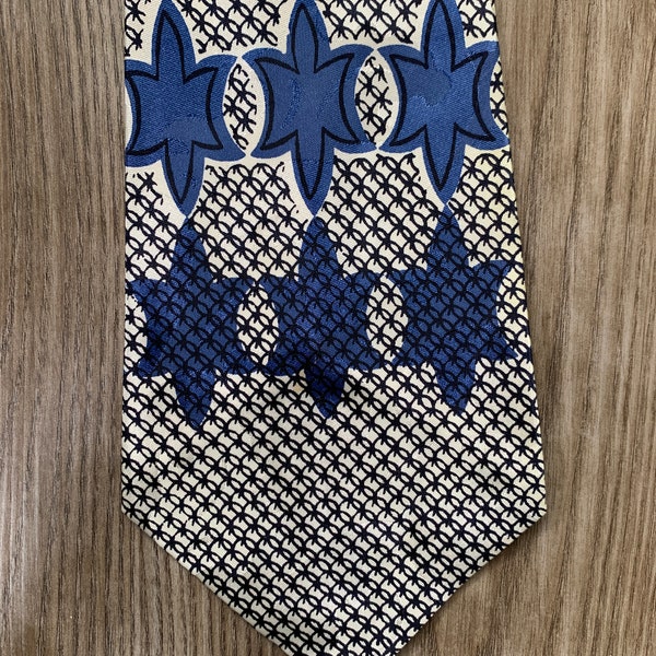 Vintage 40s Jon Coro Blue Silver Swing Tie