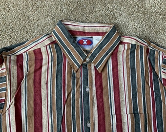 Deadstock Vintage 80s All American Southwest Stripe Patterned Shirt XL