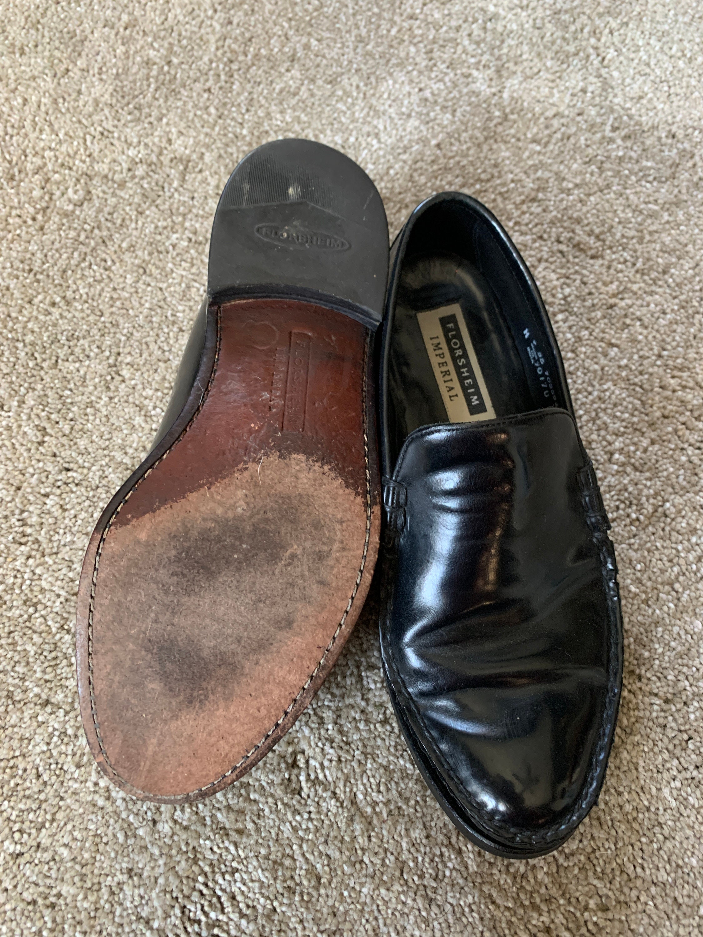 Vintage 90s Florsheim Black Yuma Moc Toe Loafers 7EEE - Etsy