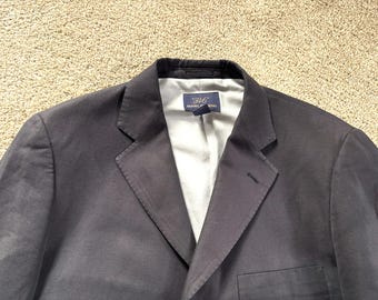 Vintage 80s Brooks Brothers Navy Blue Hopsack Triple Patch Pocket