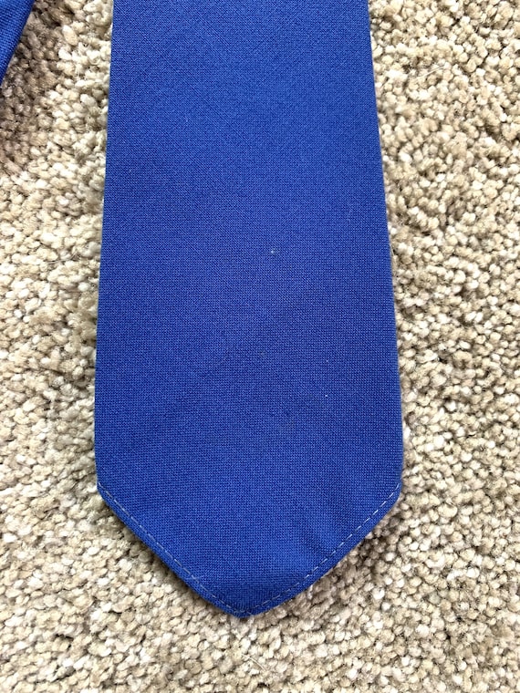 Vintage 50s Pilgrim Solid Blue Tie