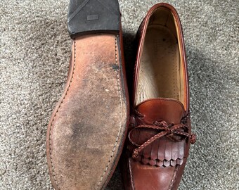 Vintage Allen Edmonds Woodstock Tan Kiltie Tassel Loafers 11B - Etsy