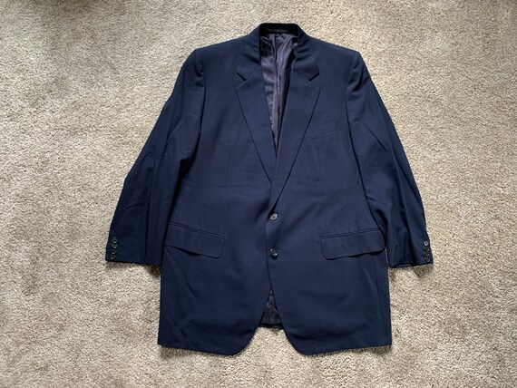 タイムセール 探し方 Vintage 46 Suit Blue Dark Zegna Ermenegildo Dated 1989 80s ジャケット・アウター