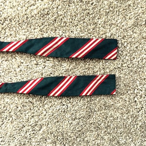 Vintage 60s Brooks Brothers Green Red Silver Regimental Stripe Repp Bowtie