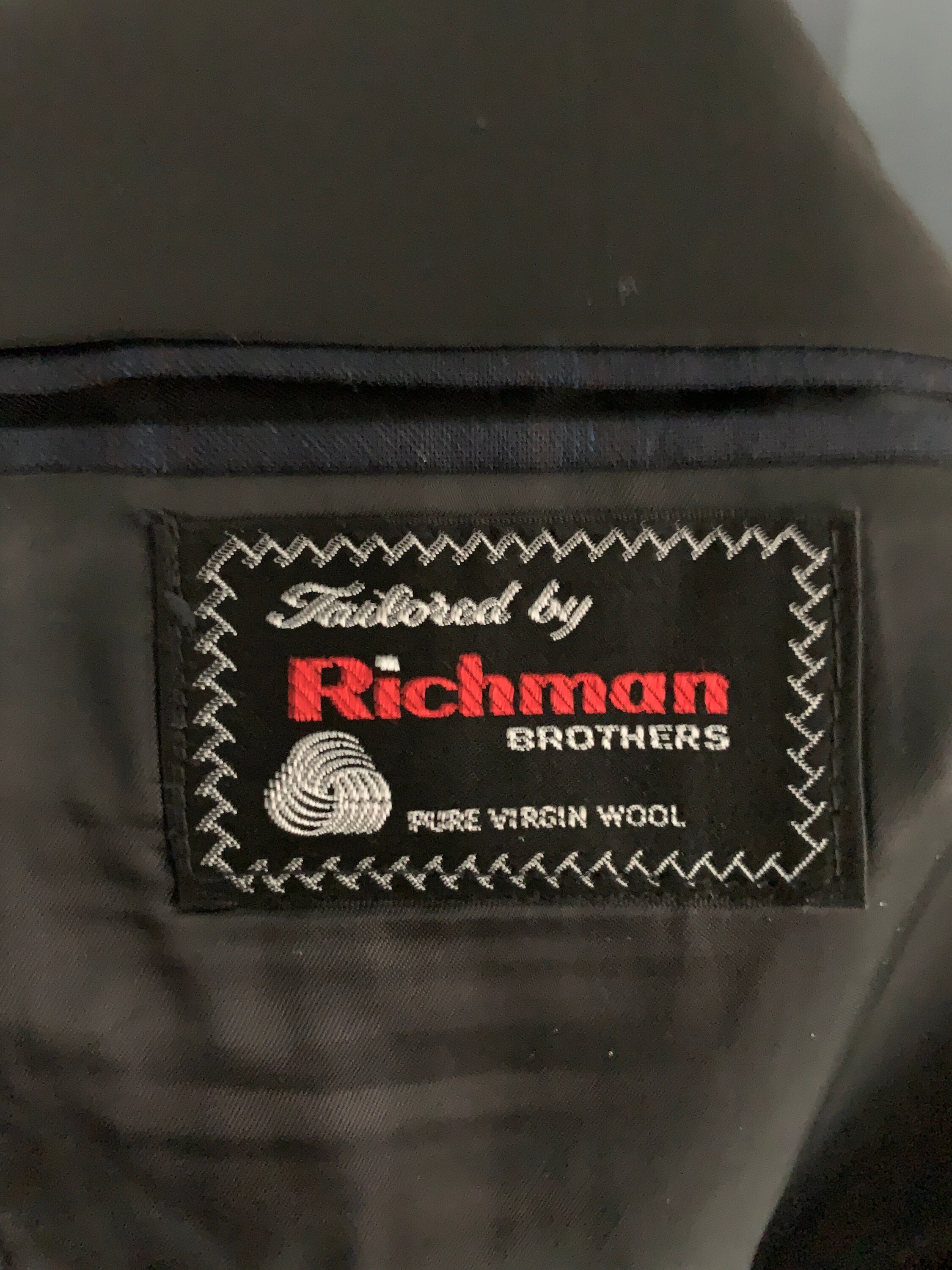 Vintage 70s 1971 Dated Richman Brothers Blue Red Plaid Suit 40R