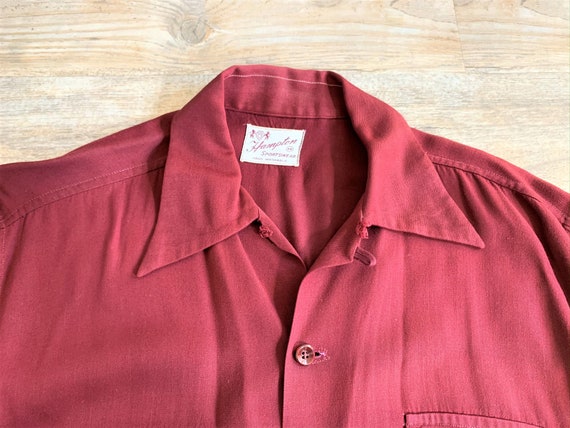 Vintage 50s Hampton Sportswear Maroon Gabardine Sh