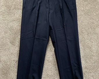 神シルエット◎ 80s~ MARIANO RUBINACCI Slacks Newer Vintage Mariano Rubinacci Full Bespoke Dark Blue
