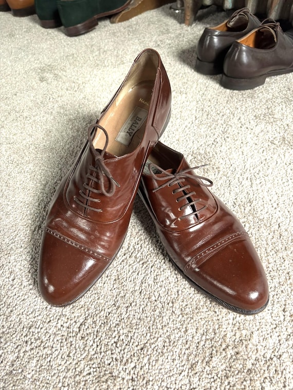 Vintage 80s Bally Brown Cap Toe Shoes 13D - Etsy