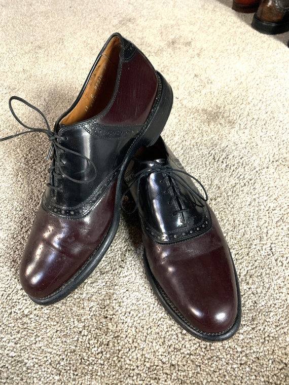 Vintage Allen Edmonds Shelton Burgundy and Black S