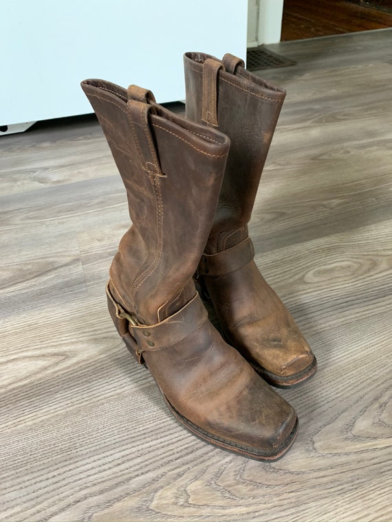 frye brown harness boots