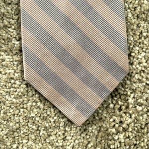 Vintage 80s Robert Talbott Pink Purple Regimental Stripe Silk Repp Tie