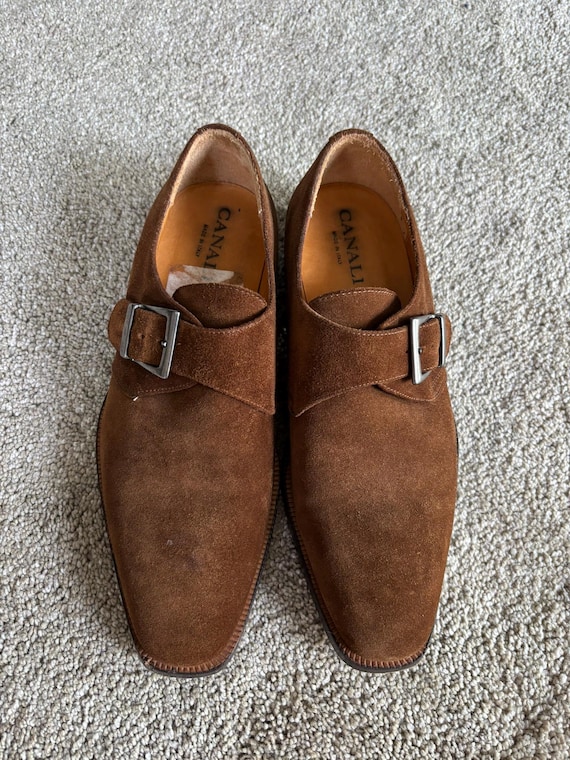 Canali Chocolate Suede Men\'s Buckle Loafers Canali - Suede Penny Loafers - Men - Brown Canali main image 2