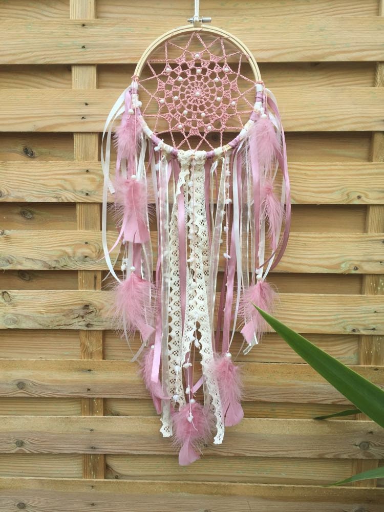 Attrape-Rêves Bois de Rose et Écru