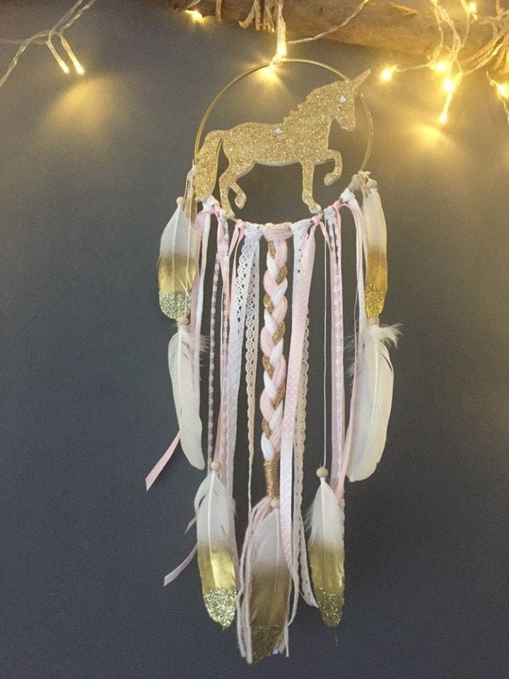 Attrape-Rêves Licorne Dorée