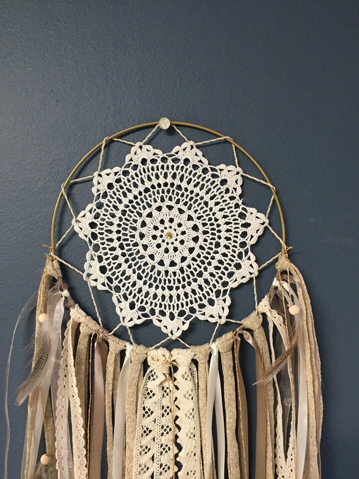 Attrape-Rêves Écru Doré Taupe