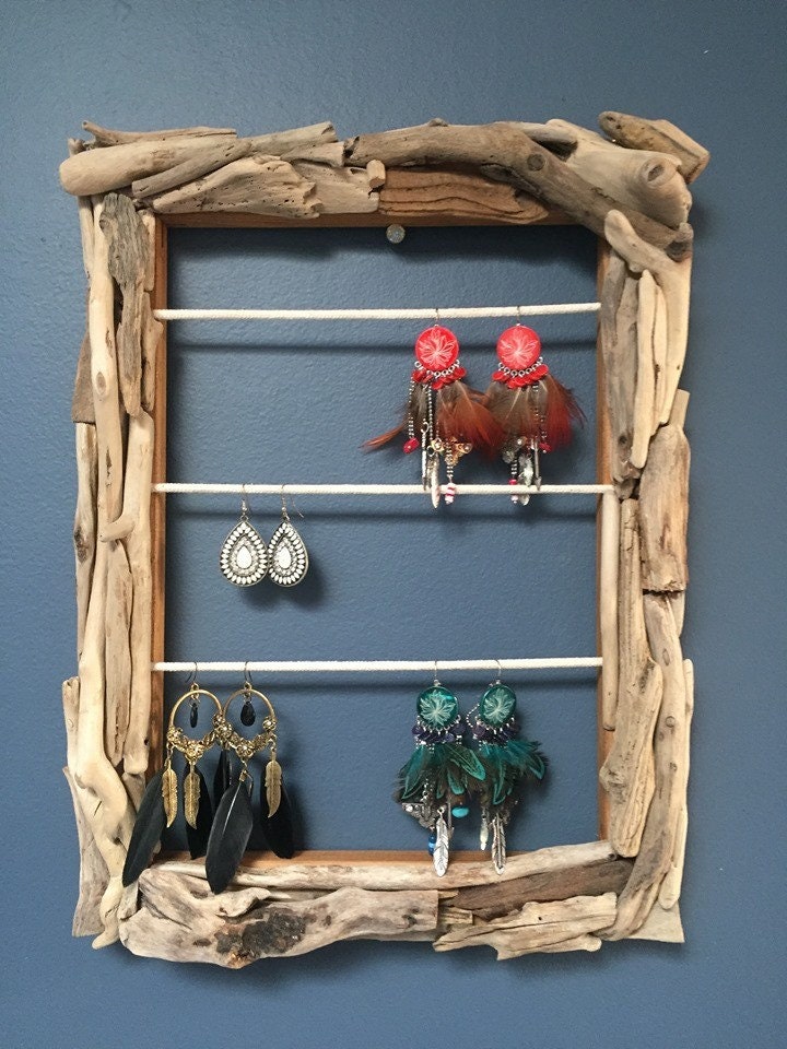 Cadre Bois Flotté/Présentoir Boucle d'oreille/Porte Photos