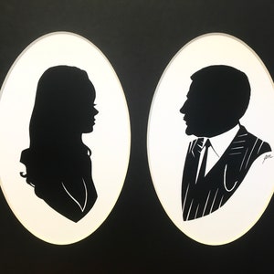Gomez & Morticia double silhouette print