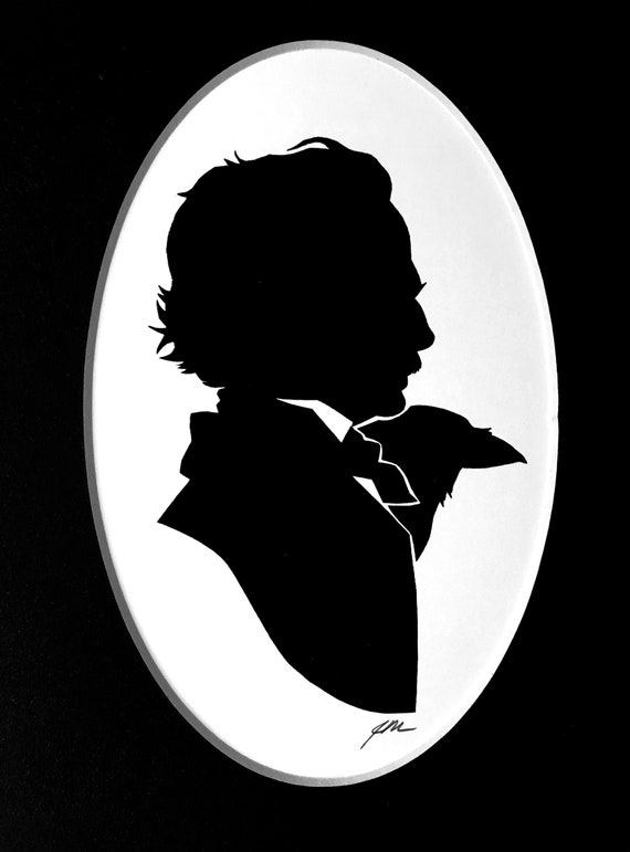 Edgar Allan Poe Silhouette Print - Etsy