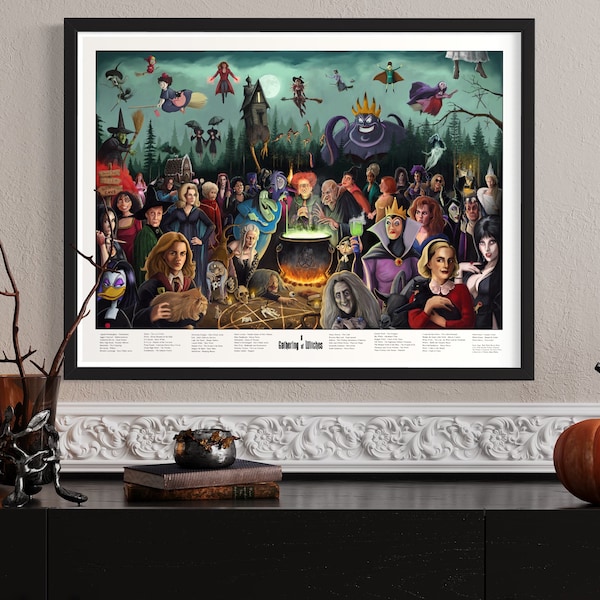 A GATHERING of WITCHES wall art poster