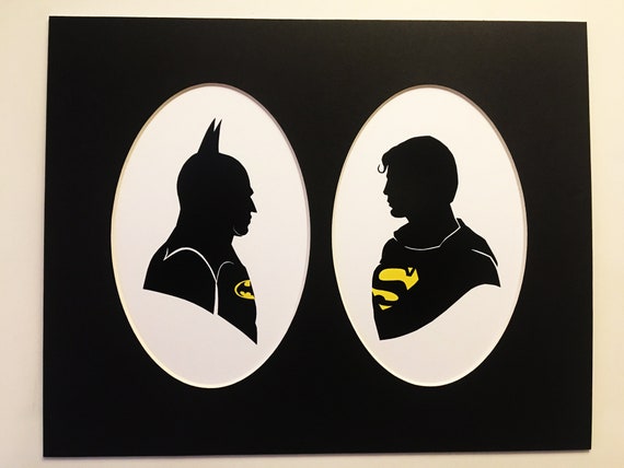 Impresión de silueta de Batman y Superman - Etsy España