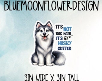 Husky Glitter Vinyl Sticker - Waterproof Laptop Decal