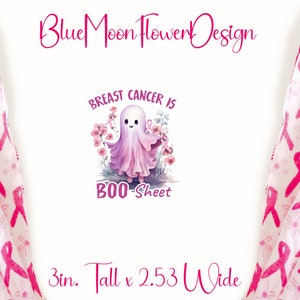 Breast Cancer Awareness Ghost Sticker: October Laptop Decal