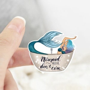 Mermaid in Tub Vinyl Sticker: Waterproof Laptop Decal