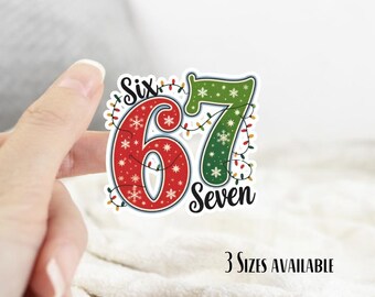 67 draped with lights Color Sticker, Christmas Sticker, Holiday Gift, Color Sticker, Christmas Gift, 3 sizes to choose from