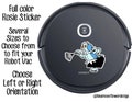 Rosie Robot Vinyl Sticker with Feather Duster for Robot Vacuum