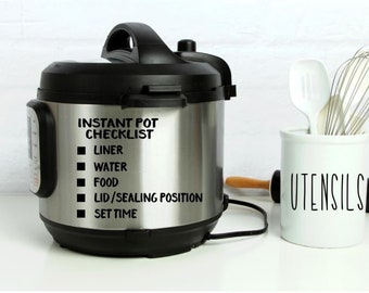 Instant Pot Checklist Vinyl Decal, Instapot, Pressure Cooker, IP