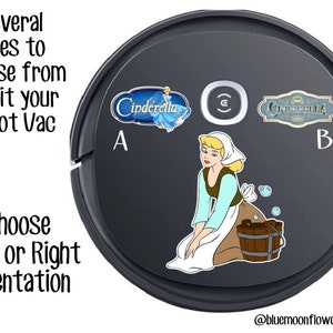 Full Color Vintage Cinderella and Name Sticker for your Robot Floor Vac | Roomba | iRobot | Bissell | Shark | Robot Vacuum Cleaner