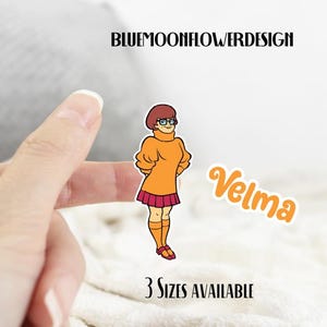 Velma Color Sticker, Planner Sticker, Cartoon Sticker, Water Bottle Sticker, Laptop Sticker, 3 Sizes, Scooby Doo