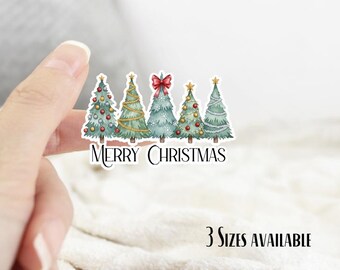Merry Christmas Color Sticker, Christmas Sticker, Holiday Gift, Color Sticker, Christmas Gift, 3 sizes to choose from