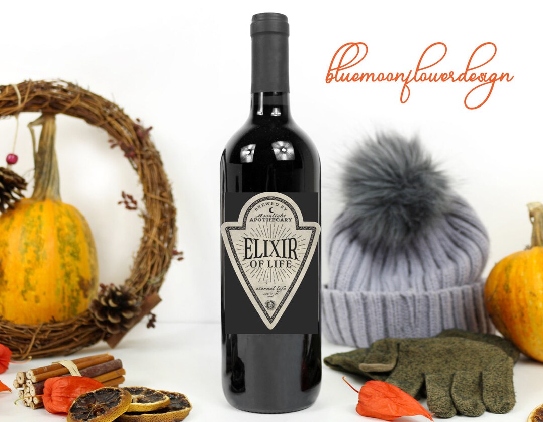Elixir Brew Sticker Elixir of Life Sticker: DIY Halloween Wine Bottle Label - Etsy