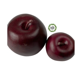 Small apples, Deep red, burgundy apples, faux apples, available in 2 sizes , set of 6