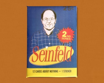Seinfeld Vintage Style Wax Pack (2nd Series) with 12 free bootleg collector cards and 1 sticker