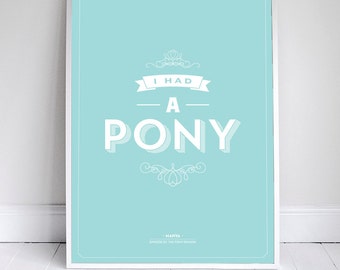 I Had a Pony - Signfeld Poster - Seinfeld Typography Quote - Home Decor  - 11 x 17 // 18 x 24 // 24 x 36