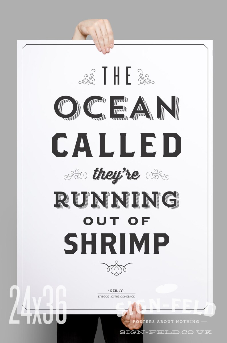 The Ocean Called Poster 11x17 Seinfeld Quote Print Home Decor Typography image 4