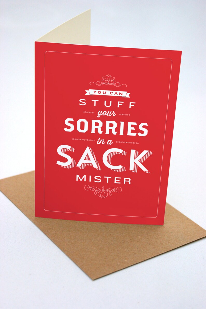 Stuff Your Sorries In A Sack Greeting Card Apology Card Forgiveness Stuff your sorries in a sack greeting card apology card forgiveness