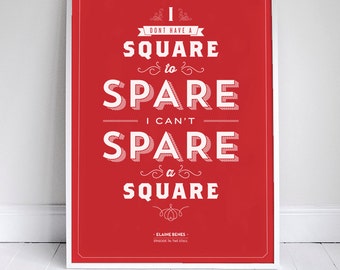 Spare a Square Poster - Seinfeld Quote Print - Vintage Retro Typography - Bathroom - 11 x 17 // 18 x 24 // 24 x 36