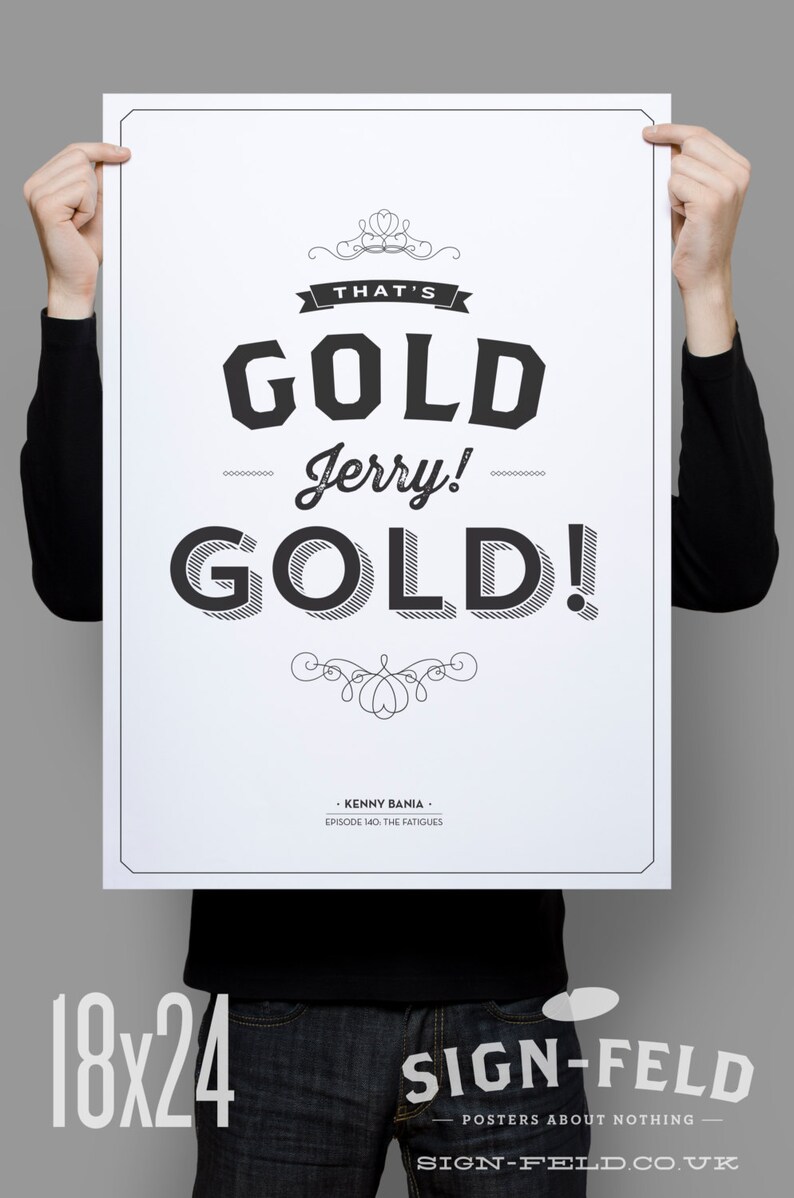 That's Gold Jerry, Gold 11x17 Seinfeld Quote Print Vintage Retro Typography image 3