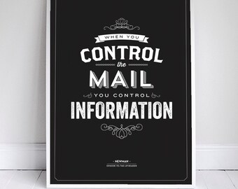 When You Control the Mail - Seinfeld Poster - Newman Quote - Home Decor  - 11 x 17 // 18 x 24 // 24 x 36