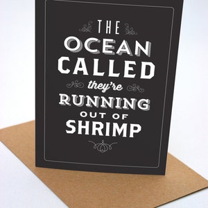 The Ocean Called, They're Running Out of Sheep Seinfeld Greeting Card Typography image 1