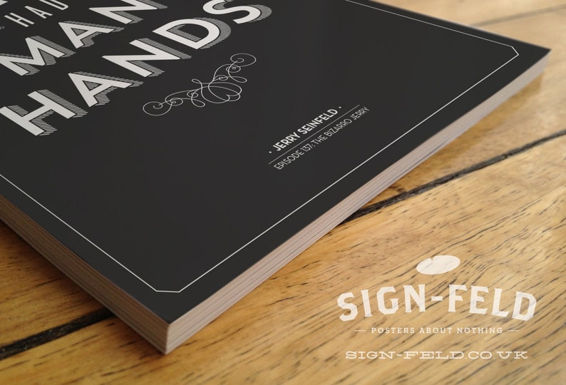 She Had Man Hands Poster Seinfeld Quote Print Vintage Etsy