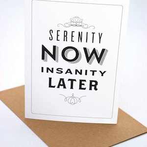 Rust nu, waanzin Later - Seinfeld wenskaart - Wedding Card - humor