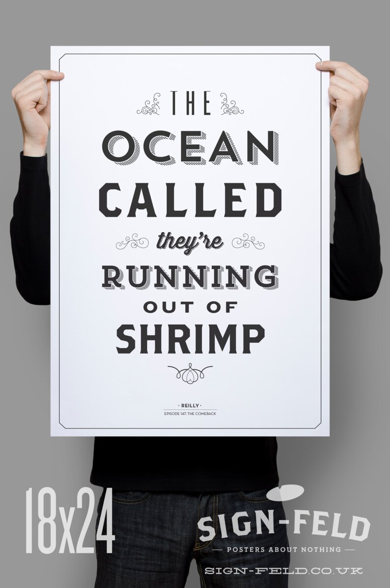 The Ocean Called Poster 11x17 Seinfeld Quote Print Home Decor Typography image 3