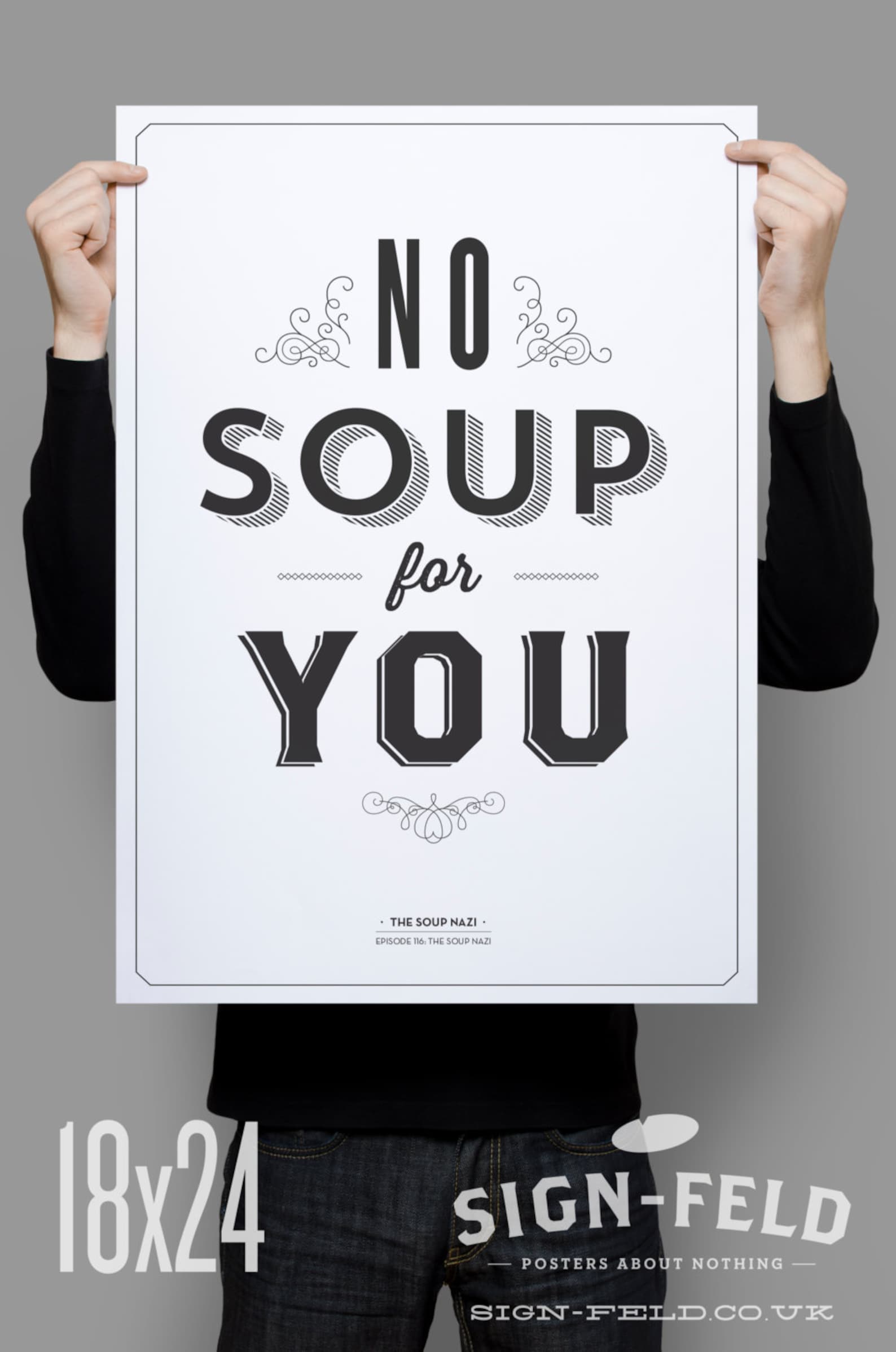 No Soup for You Kitchen Poster Seinfeld Quote Print 11 X Etsy