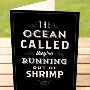 The Ocean Called, They're Running Out of Sheep Seinfeld Greeting Card Typography image 3