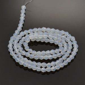Z  Glass Beads Bicone Faceted lot of 10 strands Ghost White 4X4MM SSPP