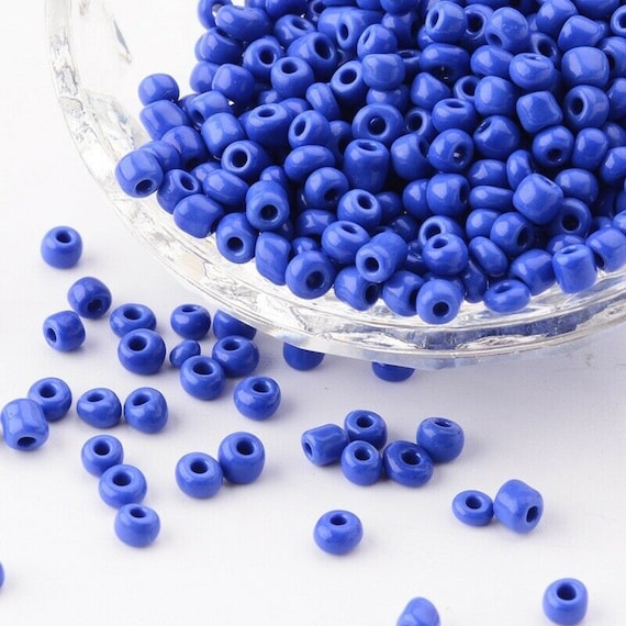 X Pound Seed Bead Lot Glass Blue Opaque Color Round 4mm SEEDBL